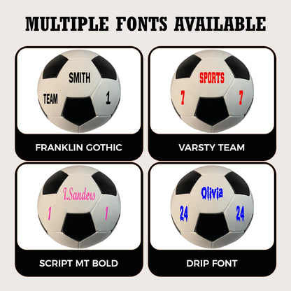 Personalized Soccer Ball Customized with Multiple Font Options