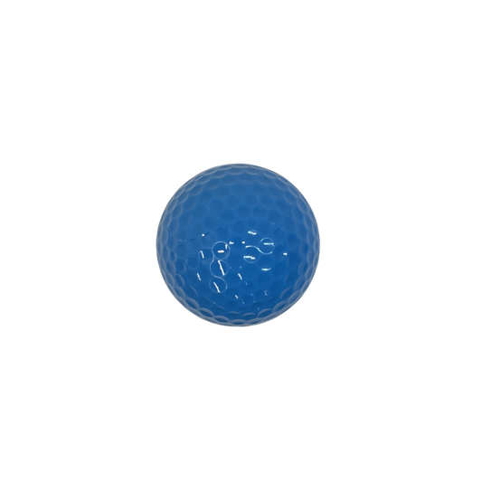 Blue golf ball on a white background