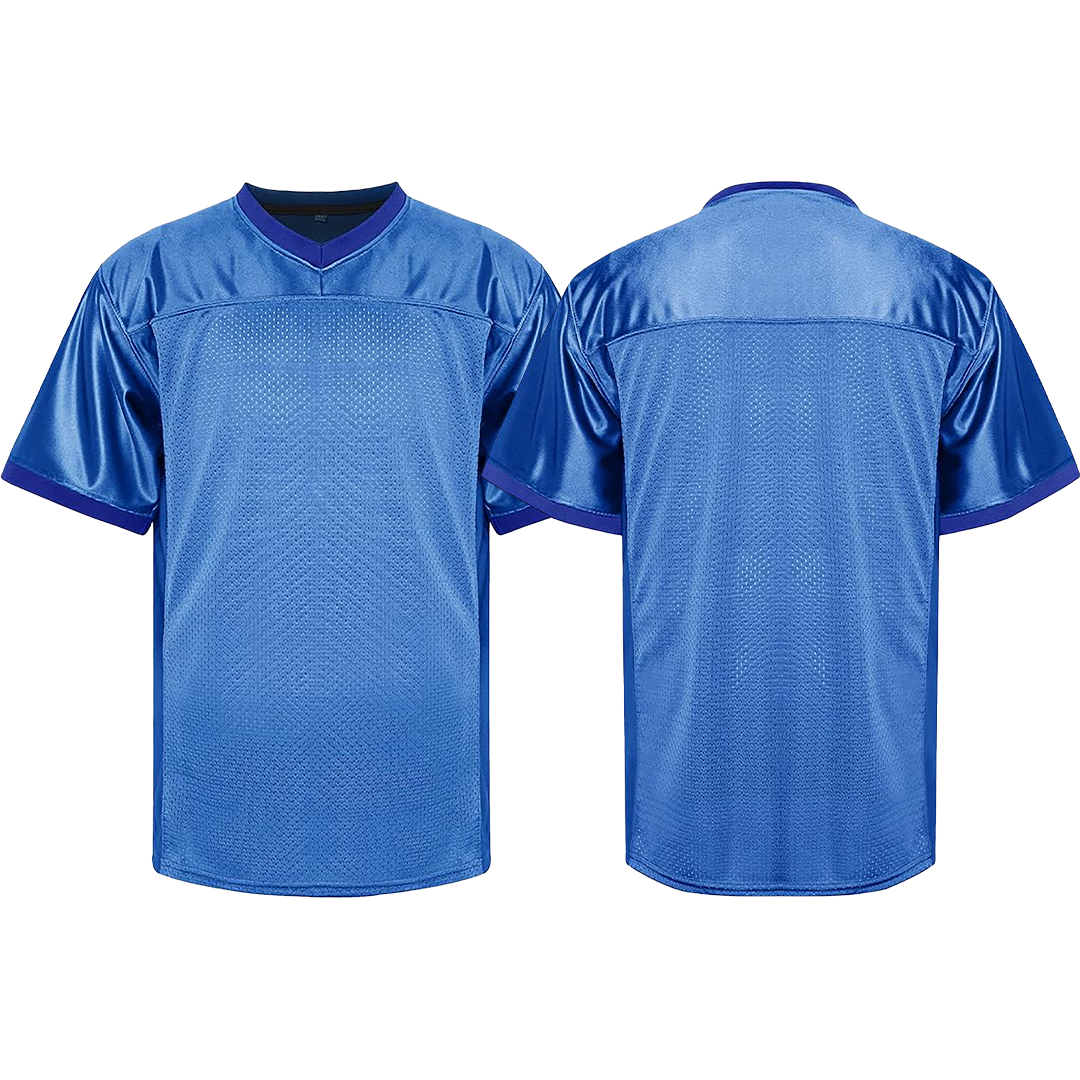 Blue Football Jersey Blank Mesh