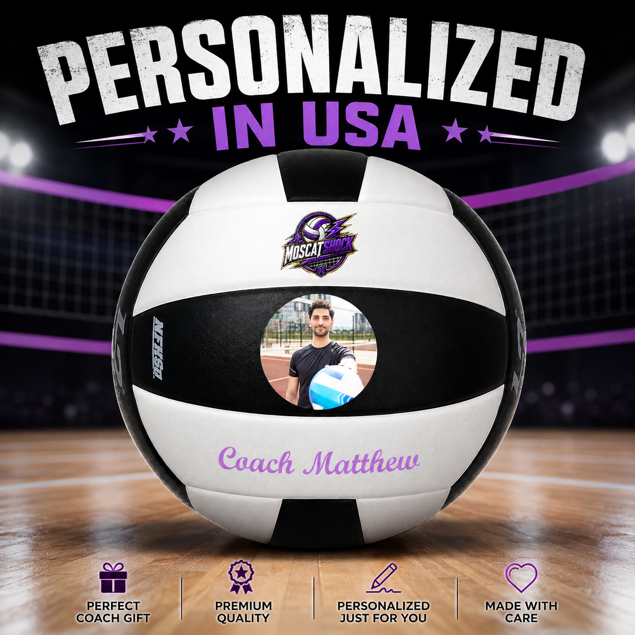 Customized Molten L2 Black and White Volleyball  with 3 panels available UV Print Logo Personalized in USA