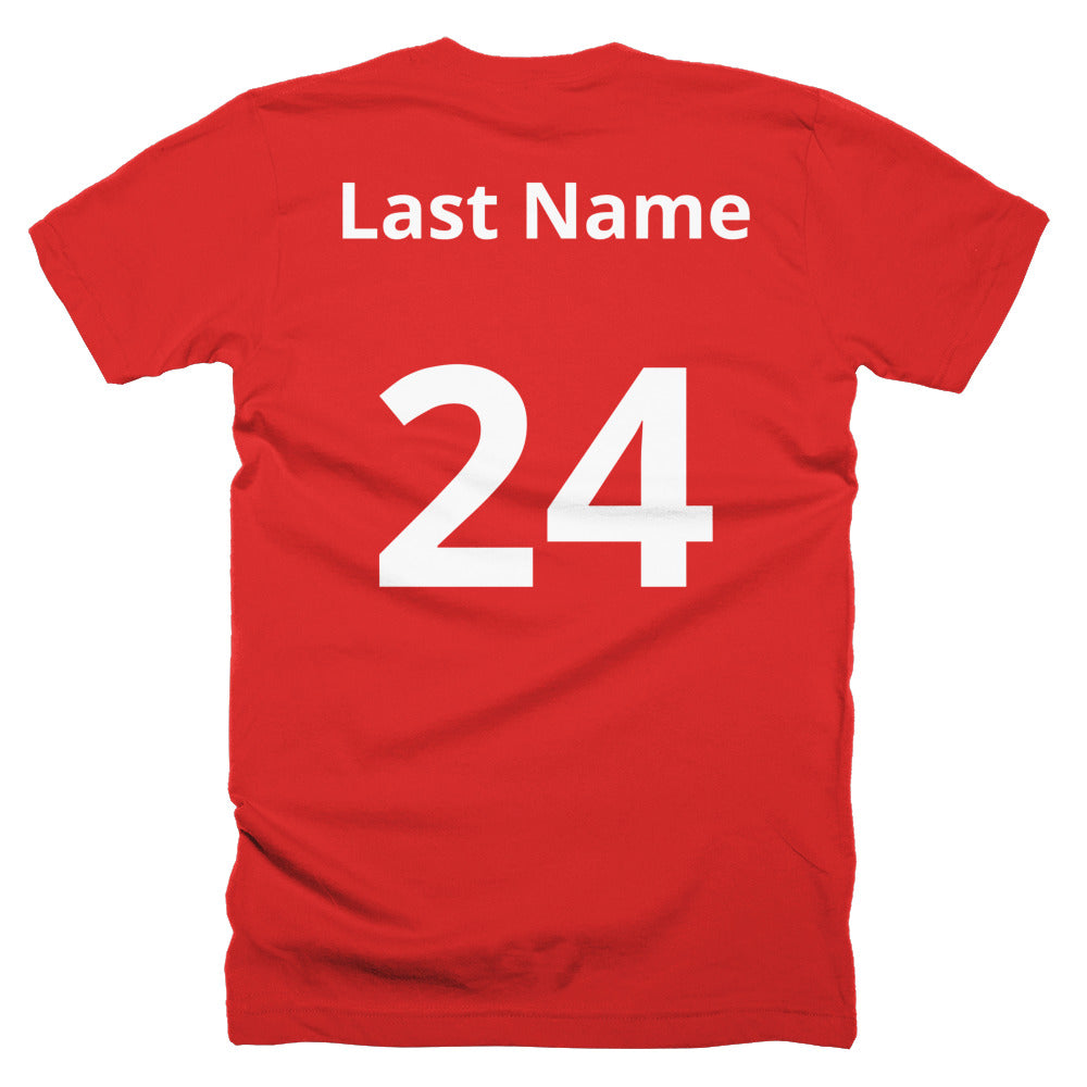 Customized Sports Team Shirt Red Back