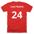 Load image into Gallery viewer, Customized Sports Team Shirt Red Back
