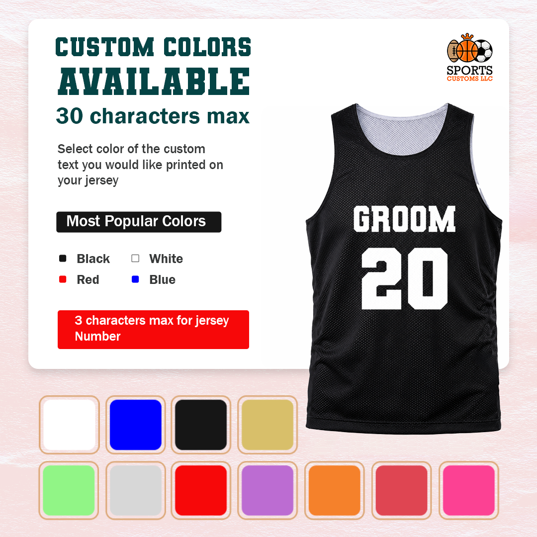 Multiple Color Available Customized Black Jersey Groom Custom Numbers