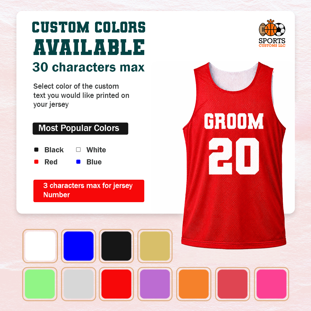 Multiple Color Available Customized Red Jersey Groom Custom Numbers