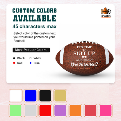 Multiple Color Available Customized Football Groomsmen Custom Name