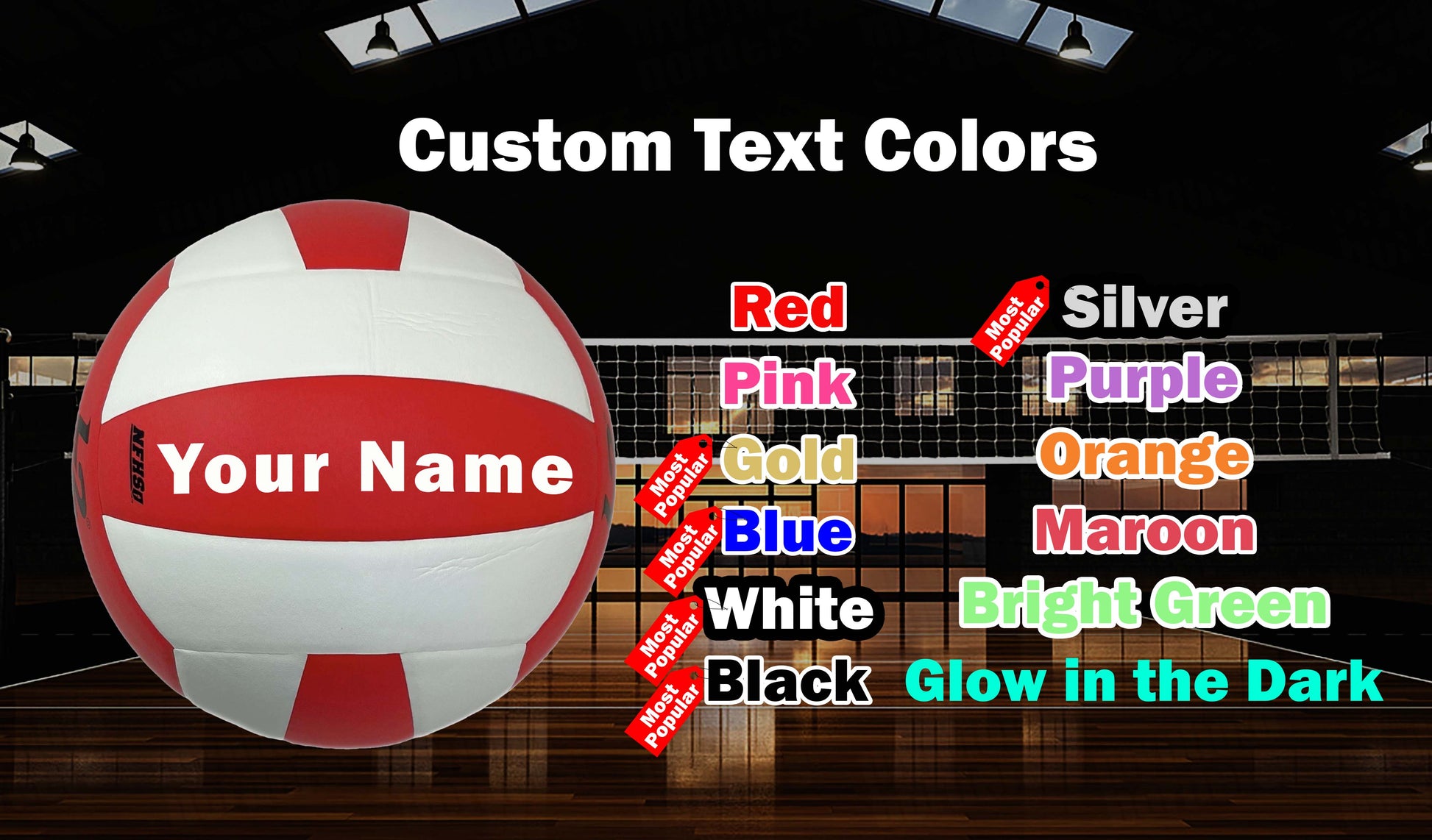 Customized Molten L2 Red and White Volleyball Color Option.