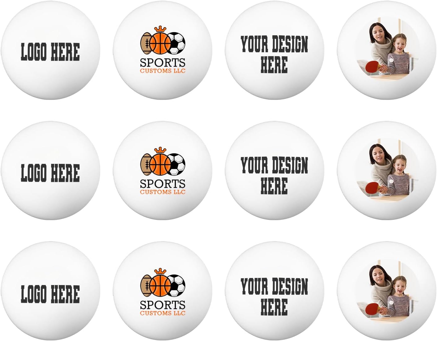 Customized Ping Pong Balls Personalized with Your Name and Logo and Picture