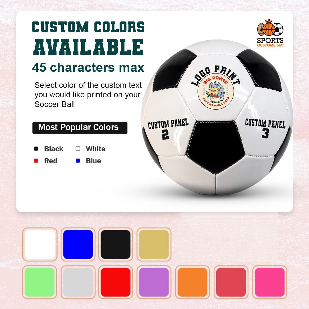 Customized Soccer Ball Multiple Colors Available Black White Soccer Ball UV Print Logo Perfect for Keepsake