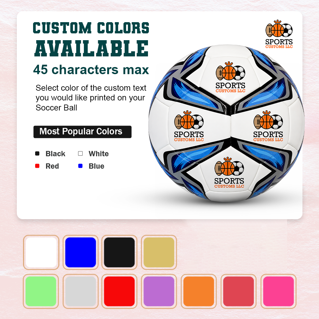 Personalized Hammet Soccer Ball Multiple Colors Available with custom UV-printed logo and text.
