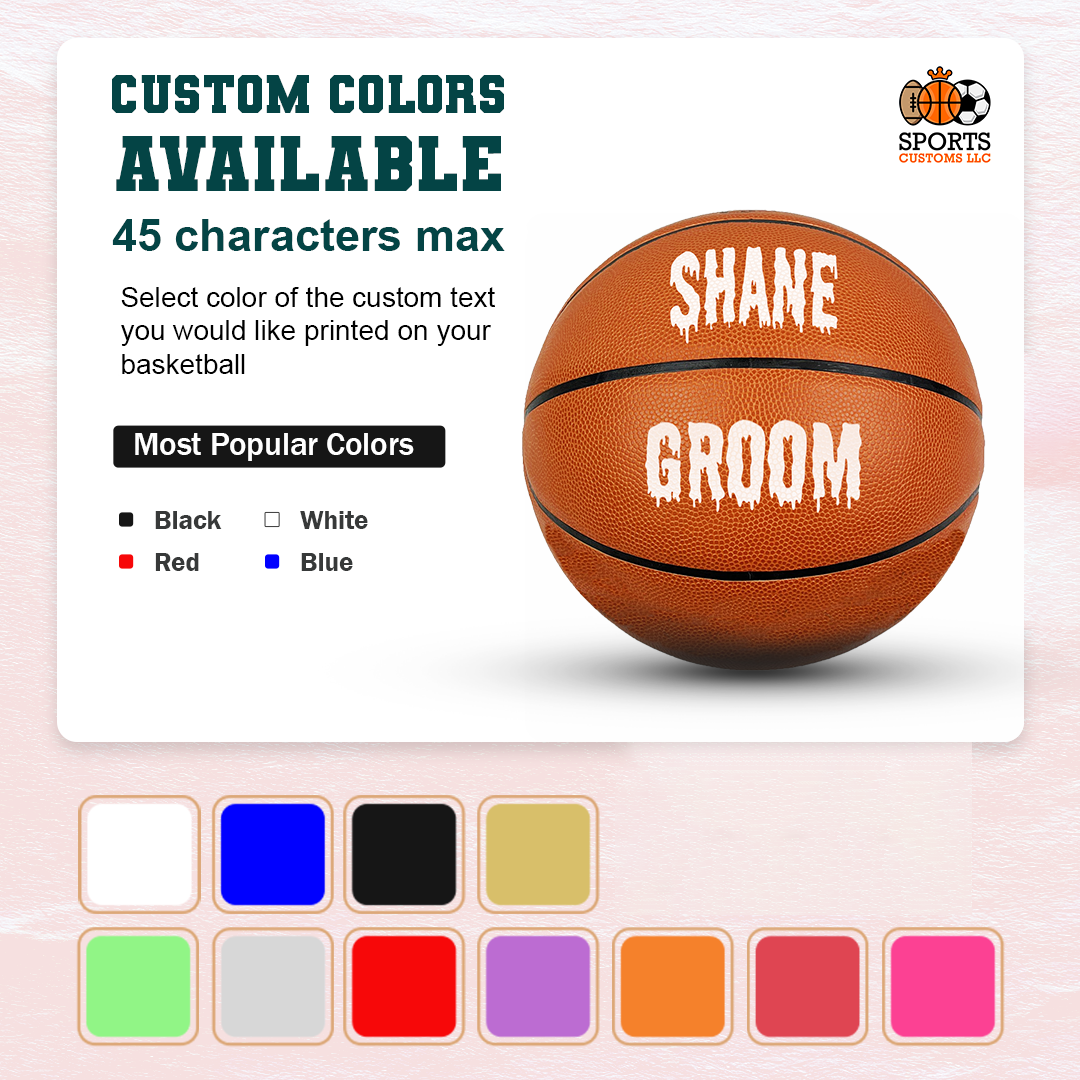 Multiple Color Available Customized Orange Basketball Groom Custom Name