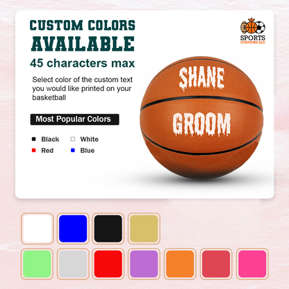 Multiple Color Available Customized Orange Basketball Groom Custom Name