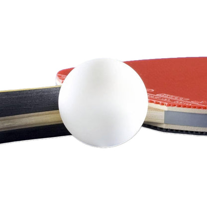 White Ping Pong Ball and Paddle on White Background