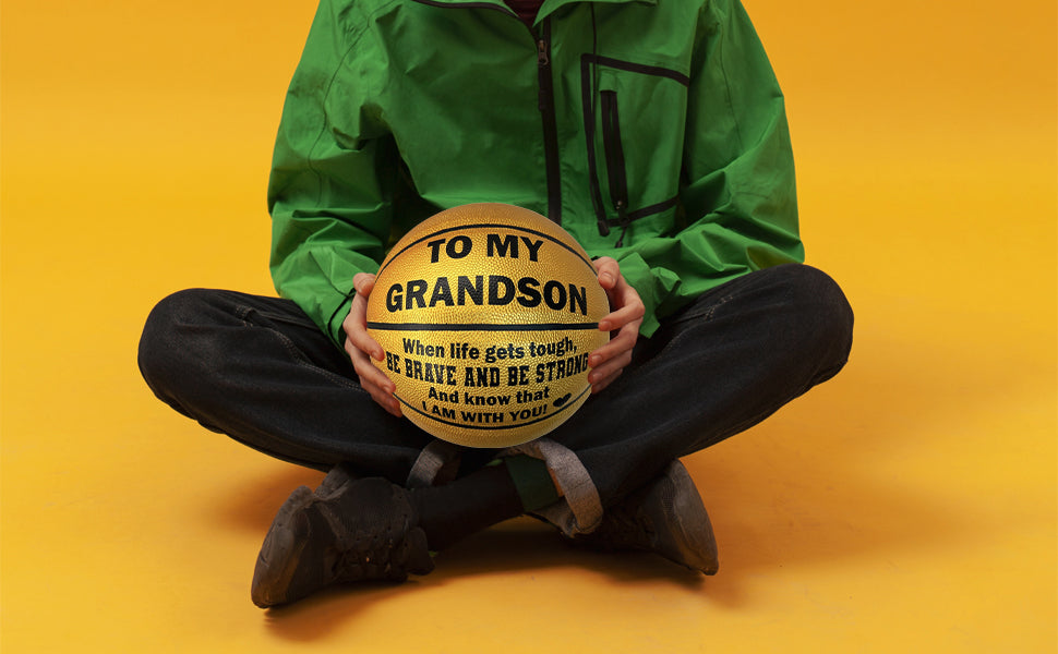 Customized Basketball Grandson Black Gold Ball 1