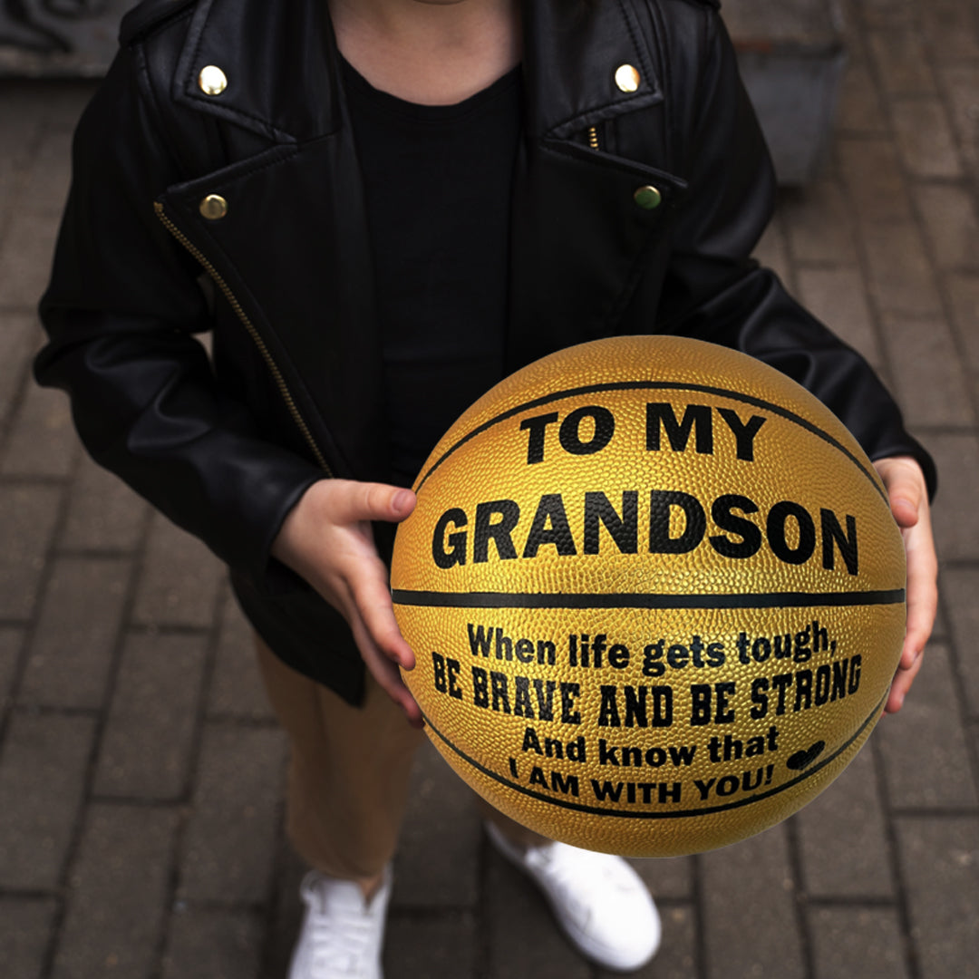 Customized Basketball Grandson Black Gold Ball 2