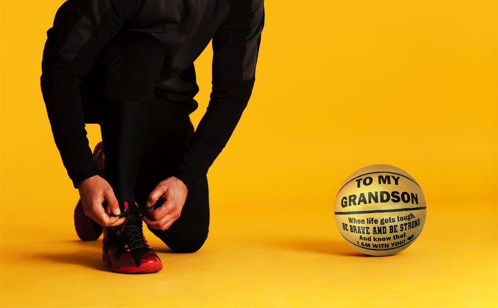 Customized Basketball Grandson Black Gold Ball 3