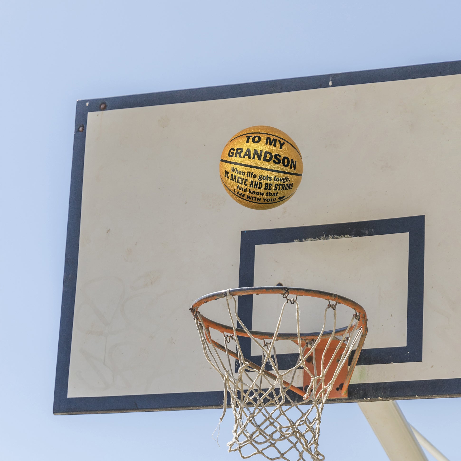 Customized Basketball Grandson Black Gold Ball 4