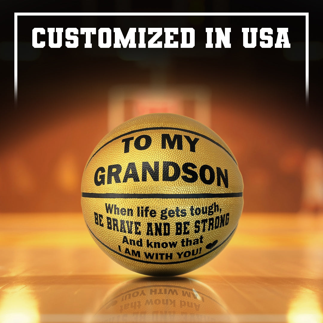 Customized Basketball Grandson Black Gold Ball