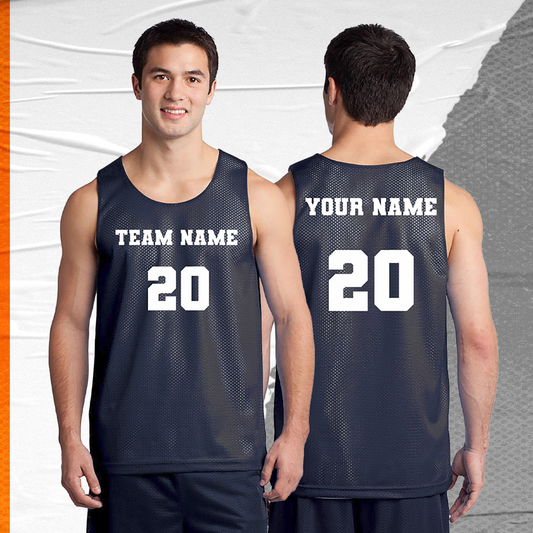 Customized Navy Blue Reversible Jersey 