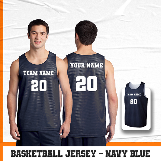 Customized Navy Blue Reversible Jersey Front and Back
