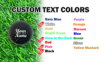 Customized Personalized Black Golf Ball Custom text Colors