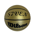 Load image into Gallery viewer, Customized Wilson Gold Basketball with Script Font
