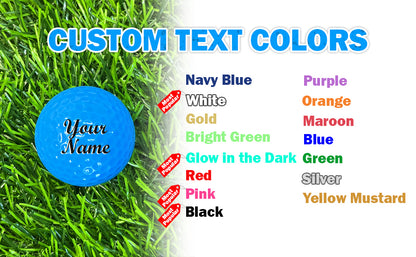 Customized Personalized Blue Golf Ball 12 Pack Custom Text Color