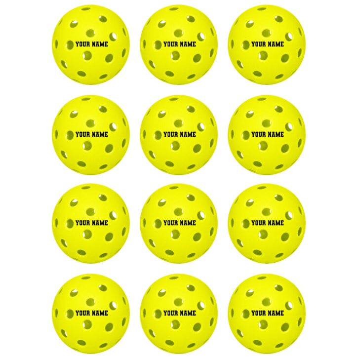 Customized Franklin Pickle Balls, 12 Pack X40 Outdoor Pickleballs with custom text