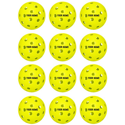 Customized Franklin Pickle Balls, 12 Pack X40 Outdoor Pickleballs with custom text