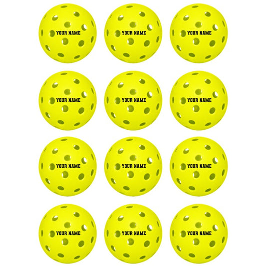 Customized Franklin Pickle Balls, 12 Pack X40 Outdoor Pickleballs with custom text