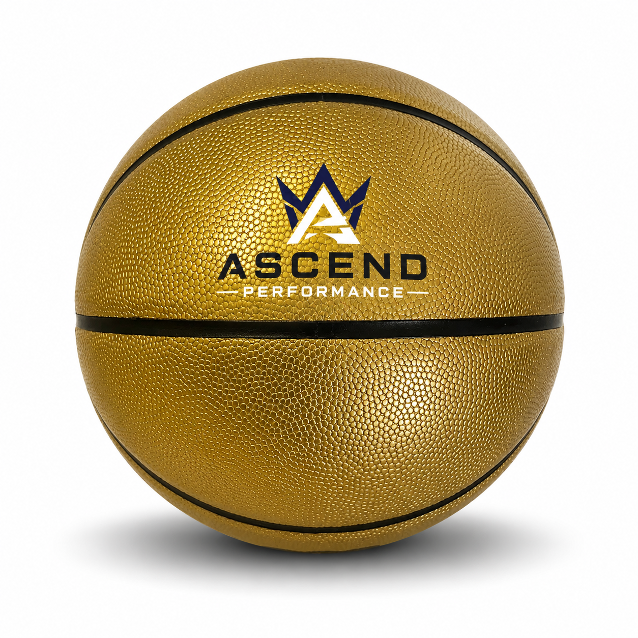 Customized Gold Basketball with custom logo on the top panel.