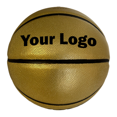 Customized Gold Basketball with Black Text