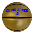 Load image into Gallery viewer, Customized Gold Basketball with Blue Text
