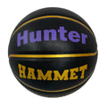 Load image into Gallery viewer, Customized Hammet Black and Gold Basketball Purple Text
