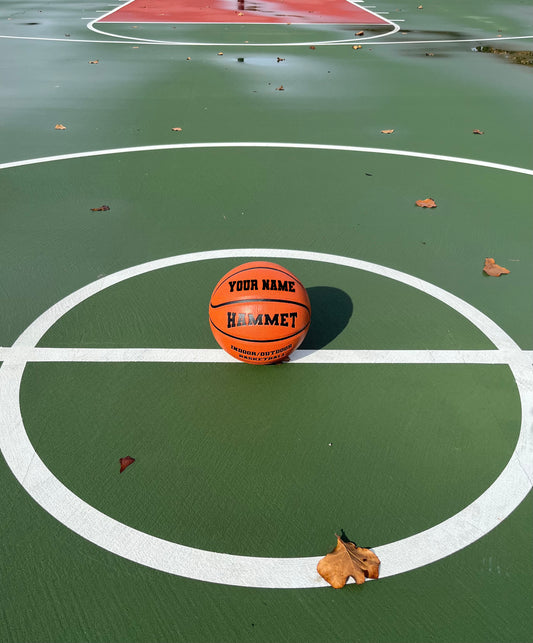 Customized Hammet Indoor Outdoor Basketball with Black Text