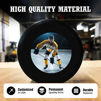 Customized Hockey Puck Personalized with a Picture and Customized in USA