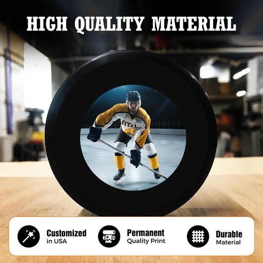 Customized Hockey Puck Personalized with a Picture and Customized in USA