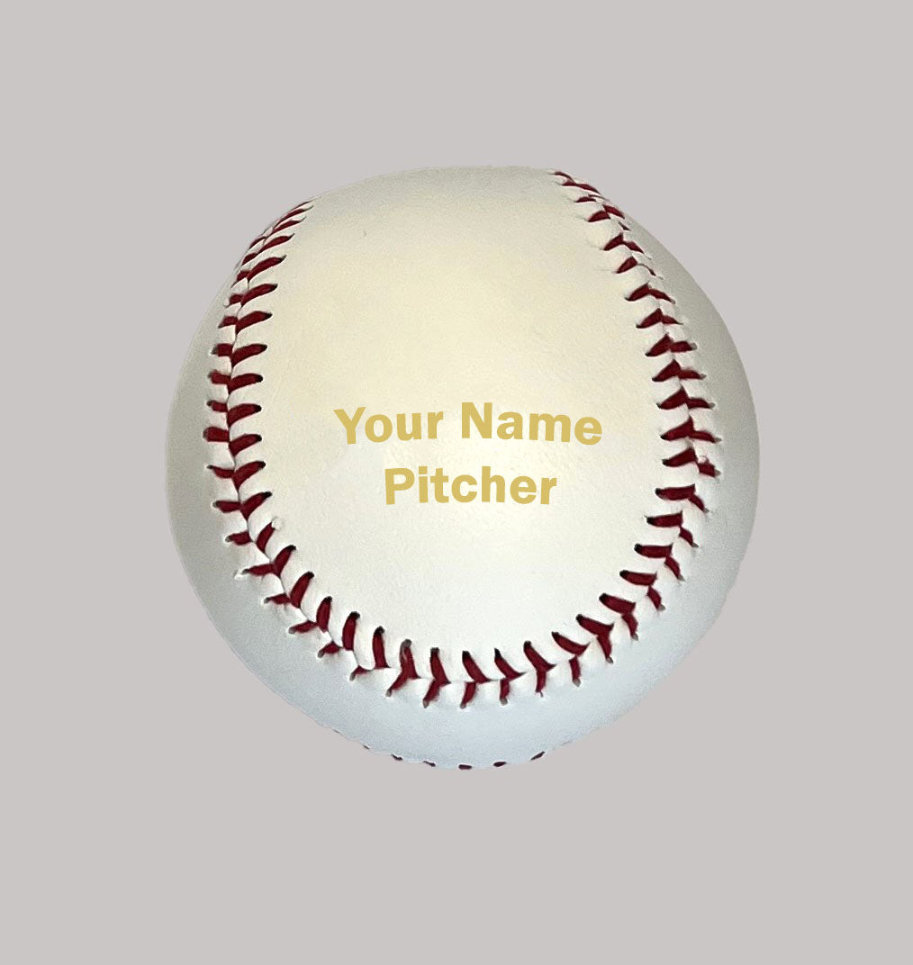 Customized Baseball with Gold Text