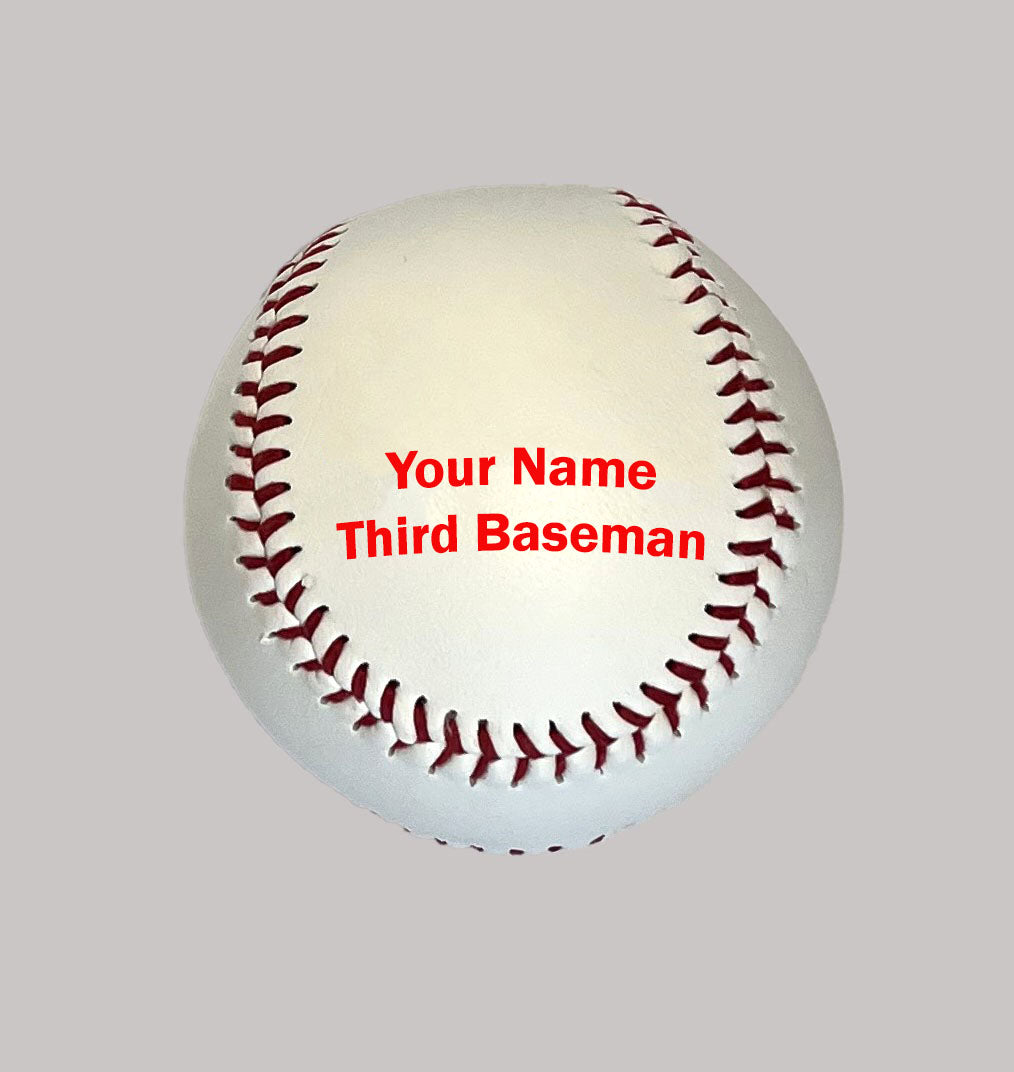 Customized Baseball with Red Text