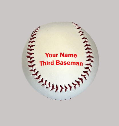 Customized Baseball with Red Text