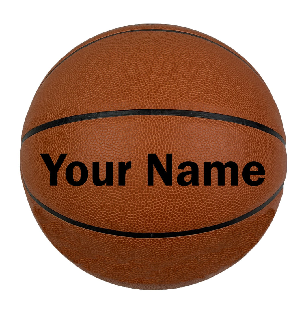 Customized Personalized Orange Basketball with Black Text