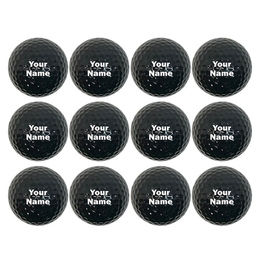 Customized Personalized Black Golf Ball 12 Pack