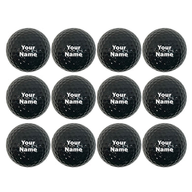 Customized Personalized Black Golf Ball 12 Pack