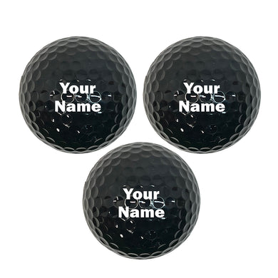 Customized Personalized Black Golf Ball 3 Pack