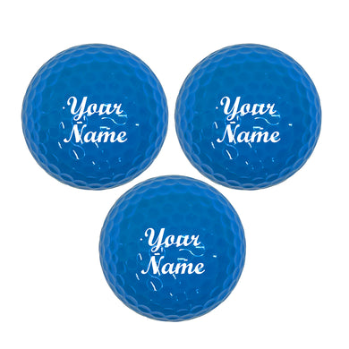 Customized Personalized Blue Golf Ball 3 Pack 