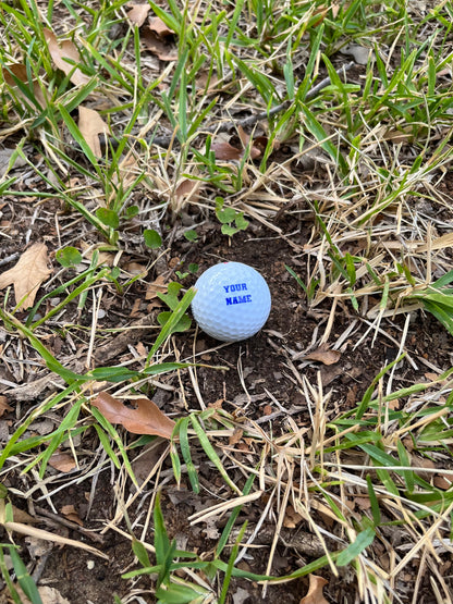 Customized Personalized Golf Ball with Blue Text