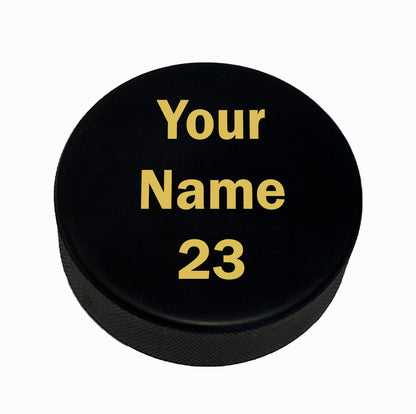 Customized Personalized Hockey Puck Gold