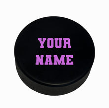 Load image into Gallery viewer, Customized Personalized Hockey Puck Purple
