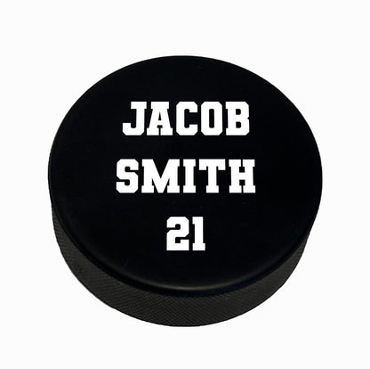 Customized Personalized Hockey Puck White