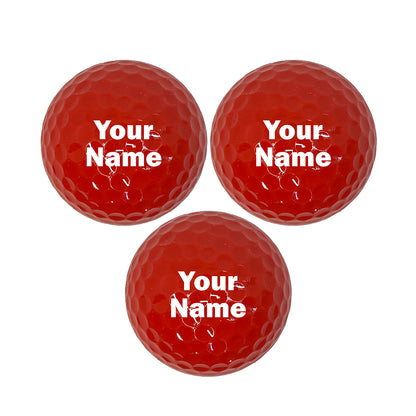 Customized Personalized Red Golf Balls 3 pack