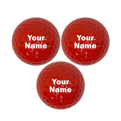 Customized Personalized Red Golf Balls 3 pack
